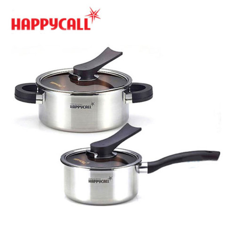 [Happy call] Stainless Steel 2-Pot SET (16+20cm) / Available in
induction stove happycall pot / Made in Korea / Korea Food /
cookware / Fry pan / wok / Kitchen / dining Singapore