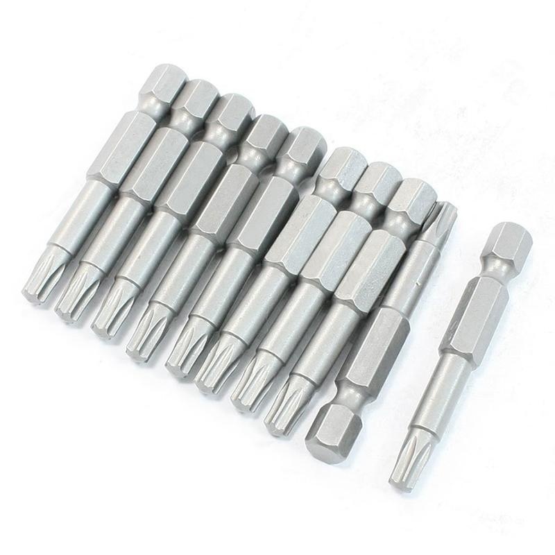Hardware Part Magnetic 4x50mm T25 Type Torx Screwdriver Bit 10 Pcs - intl