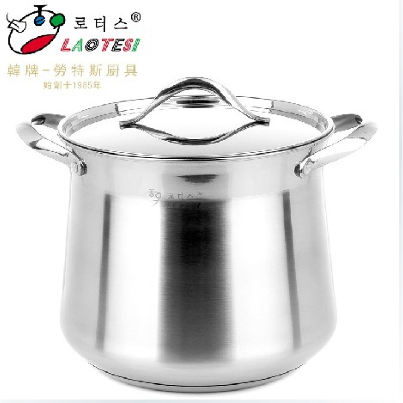 Korea Lotus Hao kitchen 304 medical stainless steel double bottom Electromagnetic Stove universal ultra-high porridge/soup pot 22/24 cm Singapore