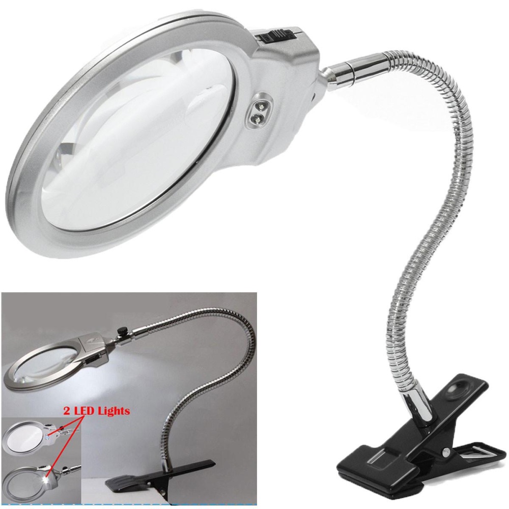 Large Lens Lighted Lamp Top Desk Magnifier Magnifying Glass With Large Lens Lighted Lamp Top Desk Magnifier Magnifying Glass With Clamp Led Light Intl