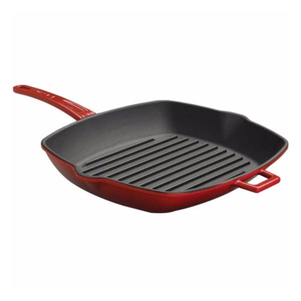 Lava Cast Iron 26x32cm Rect Grill Pan Red Singapore