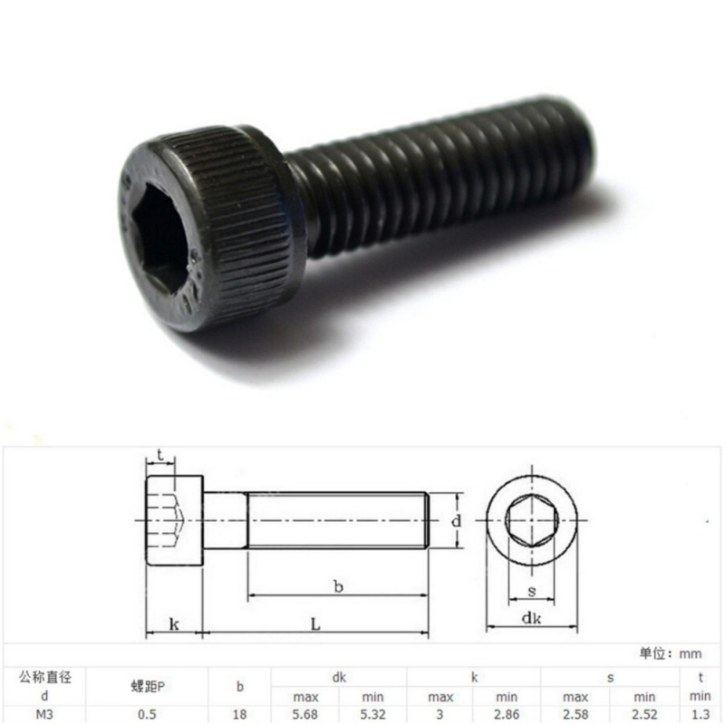 M3 Stainless Steel Allen Hex Socket Button Head Screw Round Head 5mm - intl