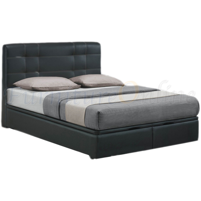 Maximus Queen Size Storage Bed (Brown D-07 Headboard)