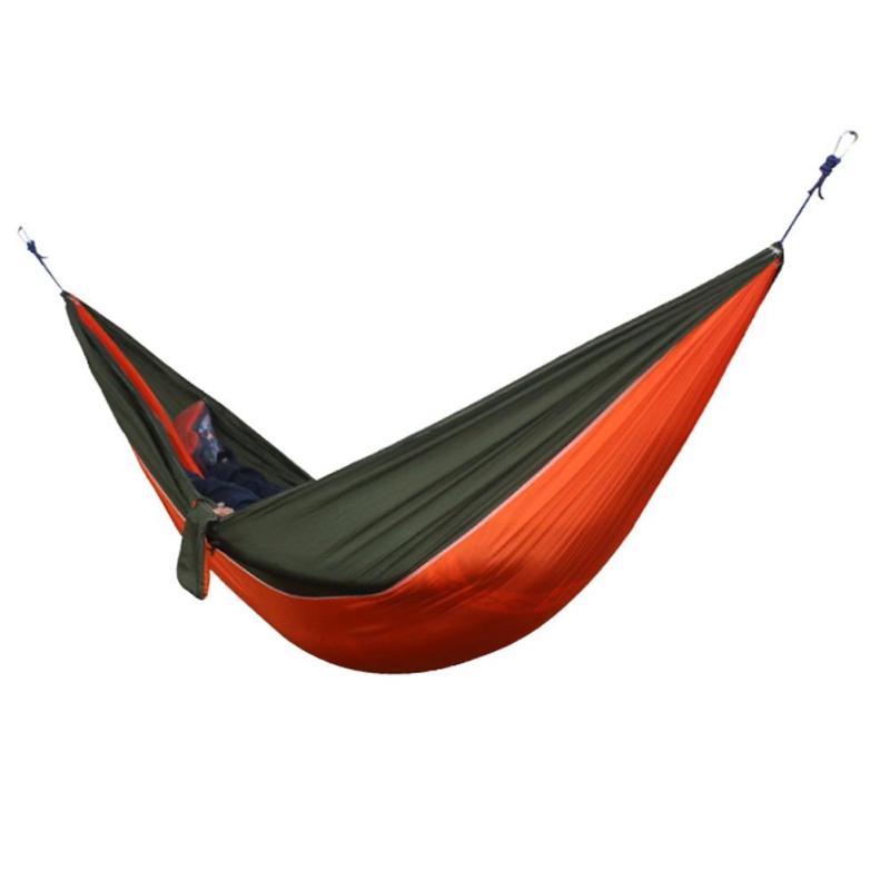 Portable Double Person Garden Leisure Hammock(Orange Green) - intl