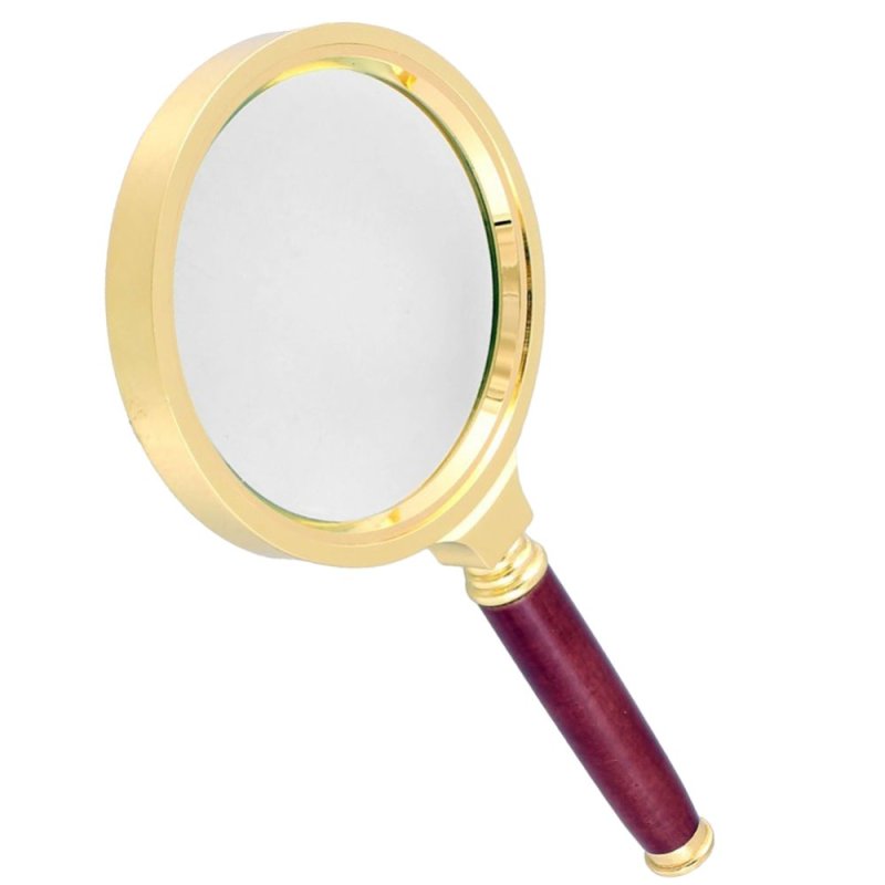 Rosewood Handle Gold Tone Magnifying Glass style:13X