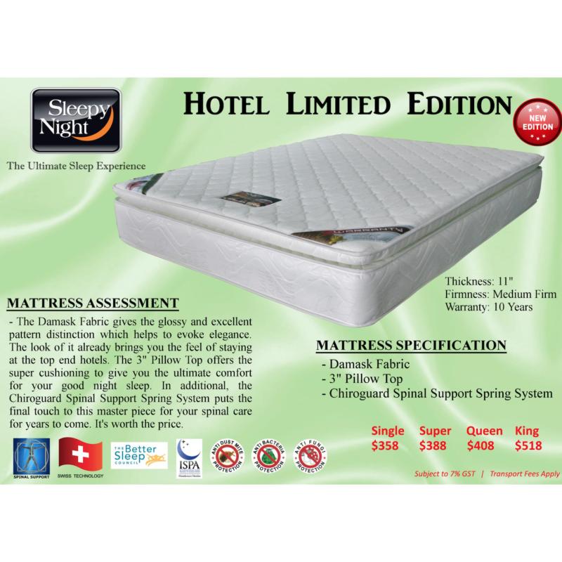 Sleepy Night Hotel Limited Edition Mattress with Pillow Top King
(White)
