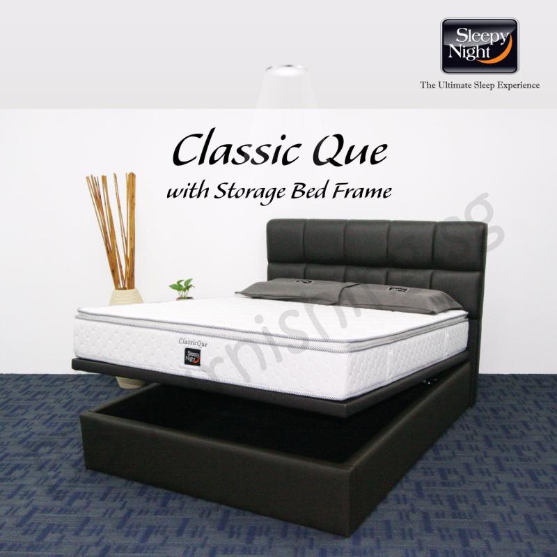 Sleepy Night (King) Classic Que Mattress with Jean Storage Bedframe
