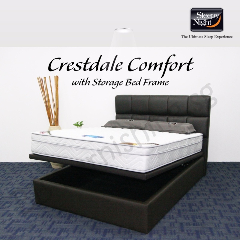 Sleepy Night (Queen) Crestdale Comfort Mattress with Jean Storage
Bedframe