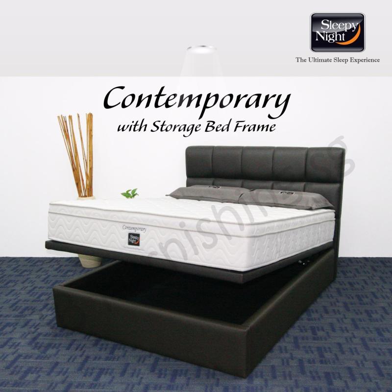 Sleepy Night (Single) Contemporary Mattress with Jean Storage
Bedframe