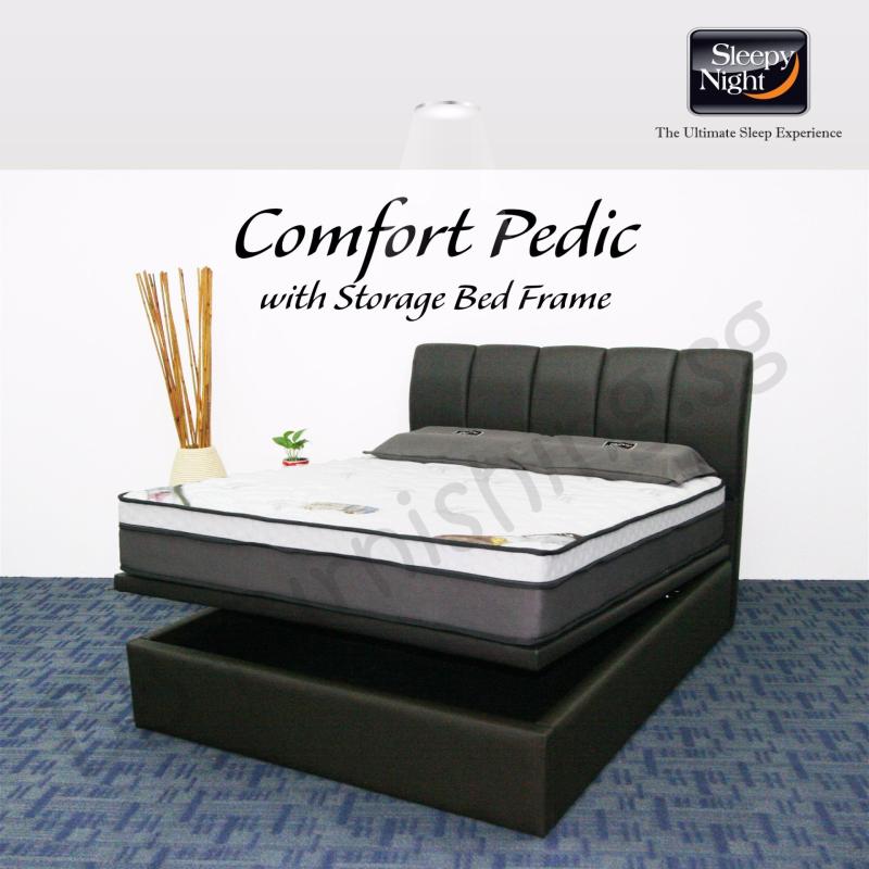 Sleepy Night (Super Single) Comfort Pedic Mattress with Jacinta
Storage Bedframe
