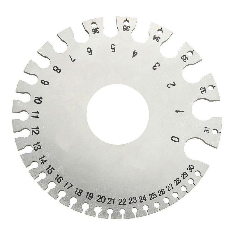 Stainless Steel Round AWG SWG Wire Thickness Ruler Gauge Diameter Tool - intl