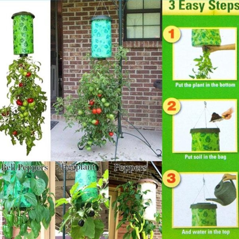 Tomato Upside Down Hanging Planter System Outdoor Garden Greening Planting - intl