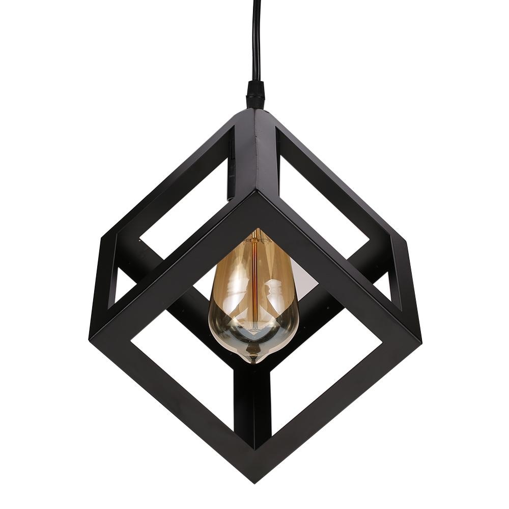 Vintage Ceiling Pendant Light Base 1 Lampholder E27 Ac110 220v Vintage Ceiling Pendant Light Base 1 Lampholder E27 Ac110 220v Quadrate Iron Hanging Lamp Chandelier Loft Retro Antique Style Dining
