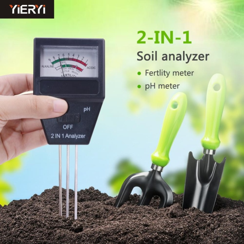 yieryi Gardening tools 2 in 1 Soil PH meter& fertility tester
with 3 Probes Ideal instrument for gardening Plant Fertile pH
Tester High Precision Soil ph Test Equipment For Indoor &
Outdoor - intl