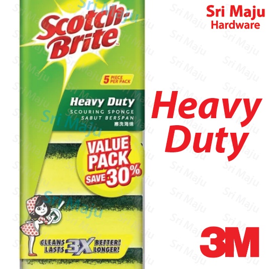 3M Scotch Brite 5pcs/set Scouring Sponge (5's) Dish Pot Wash Cleaning SPAN Wash Washing dish washer