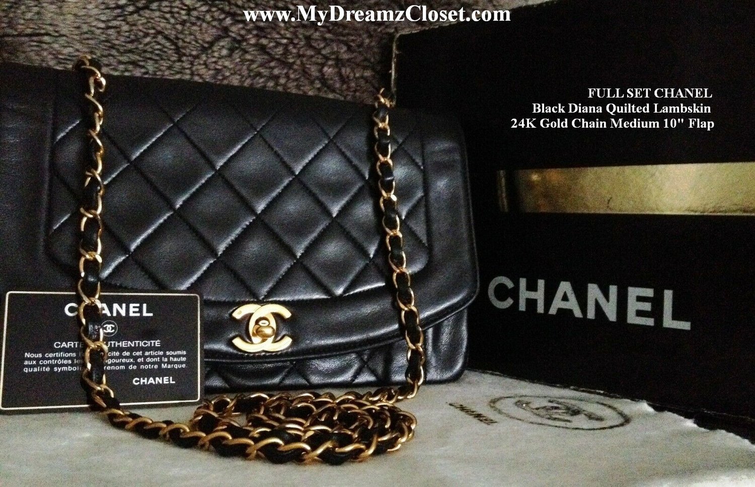 Chanel Classic Medium Vintage Double Flap Bag In Black Quilted Patent  Leather And 24K Gold-Plated Hardware