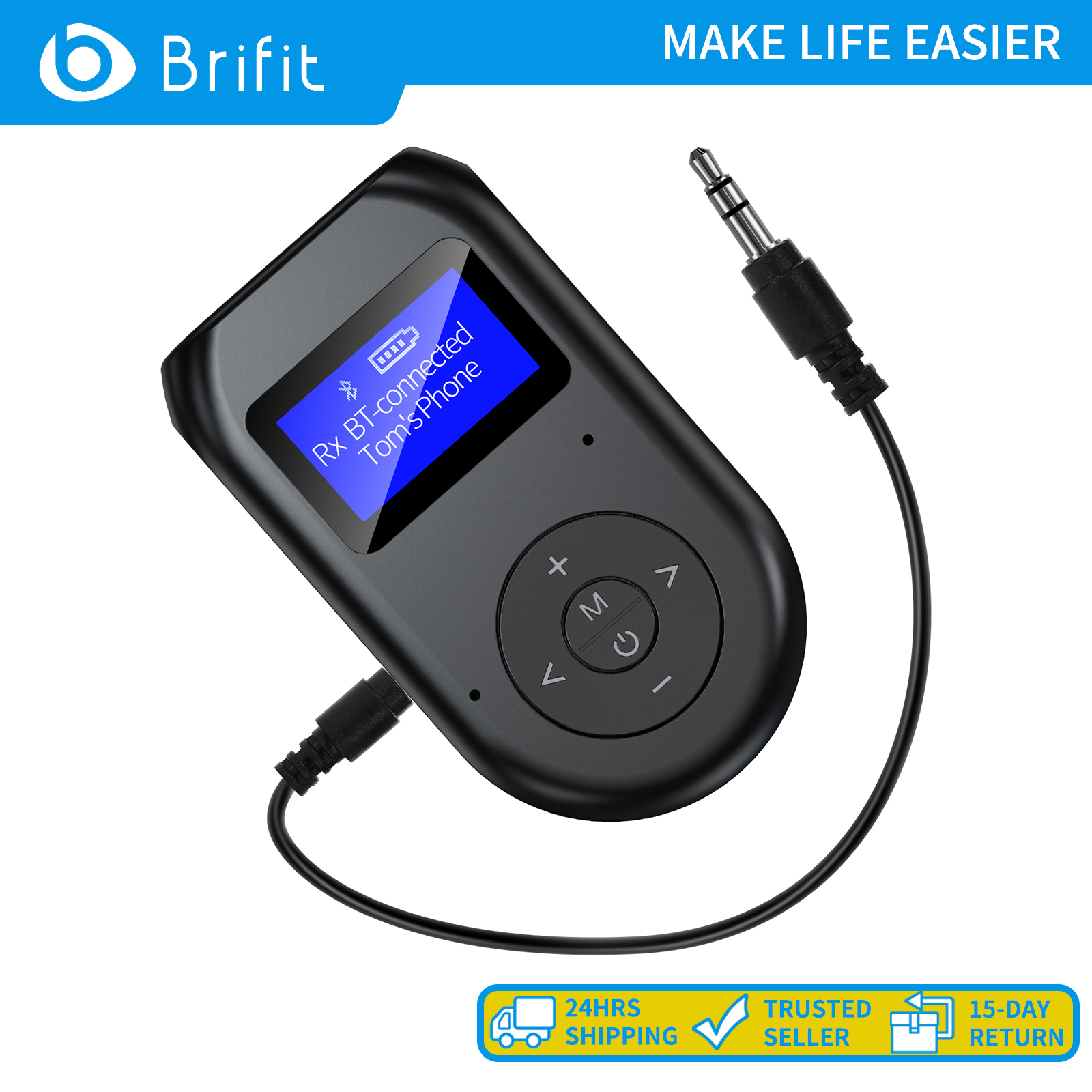 Brifit ตัวรับสัญญาณบลูทูธเครื่องส่งระบบเสียง 2-in-1อะแดปเตอร์บลูทูธบลูทูธ 5.0ใช้ได้กับหูฟัง, MP3, MP4, ทีวี, เครื่องเล่นซีดี ราคา 281 บาท*ส่งฟรี