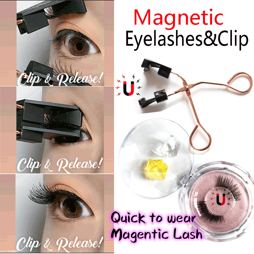 ALEXIS BAGS SKONHED 1 Set Makeup Tools Seconds to Wear Handmade Reusable Easily Apply Dual Magnets Magnetic Eyelashes No Glue Needed Eyelashes Magnetic Eyelashs Clip