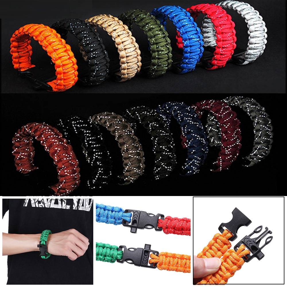 ADG 7 Colors Outdoor Glowing Plaited Survival Saving Bracelet EDC Emergency Rope Reflective Paracord Military Bracelets Escape Wrist Strap