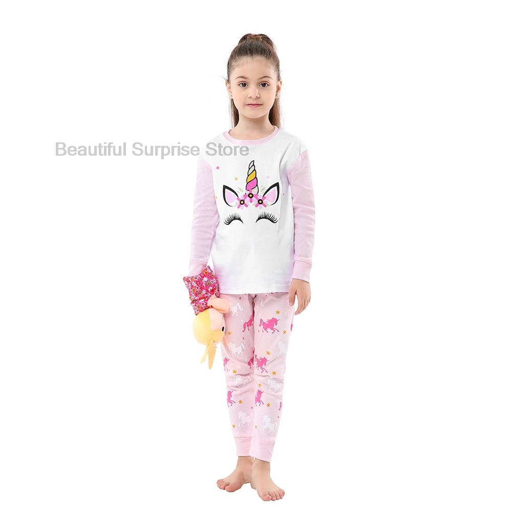 ZZOOI Kids Catoon Unicorn Clothes Suits Pajamas Sets For Baby Girls Soft Nightwears for Toddlers Teens Girls Cute Animals Pijamas Suit ราคา  359 บาท*ส่งฟรี