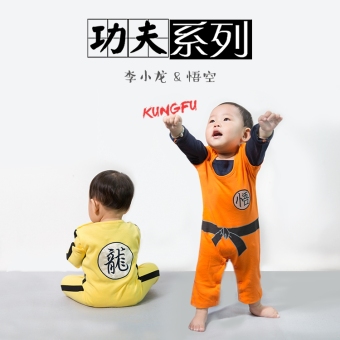 Spring And Autumn Models Baby Li Xiaolong Style Leotard Baby Rompernewborn Children Wu Kong Clothes Seven Dragon Ball Clothes April 2018 - 2 Spring and Autumn models baby Li Xiaolong style leotard baby rompernewborn children Wu Kong clothes seven Dragon Ball clothes - 2