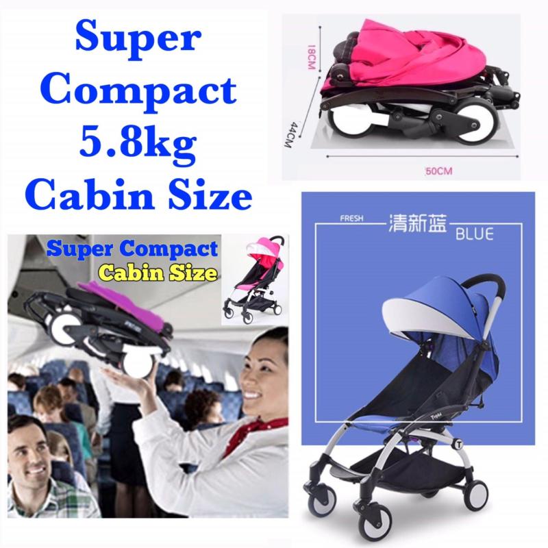 Super Compact Topbi Bibi Love Cabin Size Stroller Pram 5.8kg - Light Blue Singapore