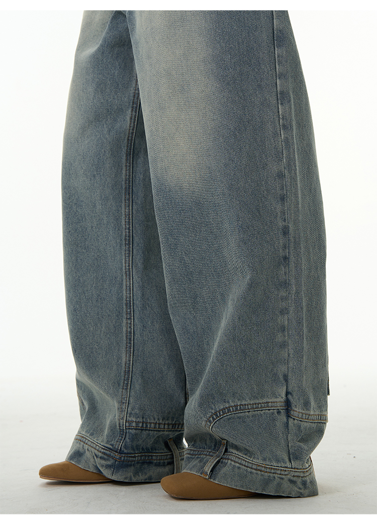 Weilang's Store American High Street-broek voor heren, coole Street Fashion R, omgekeerde jeans, paar, niche, lange broek