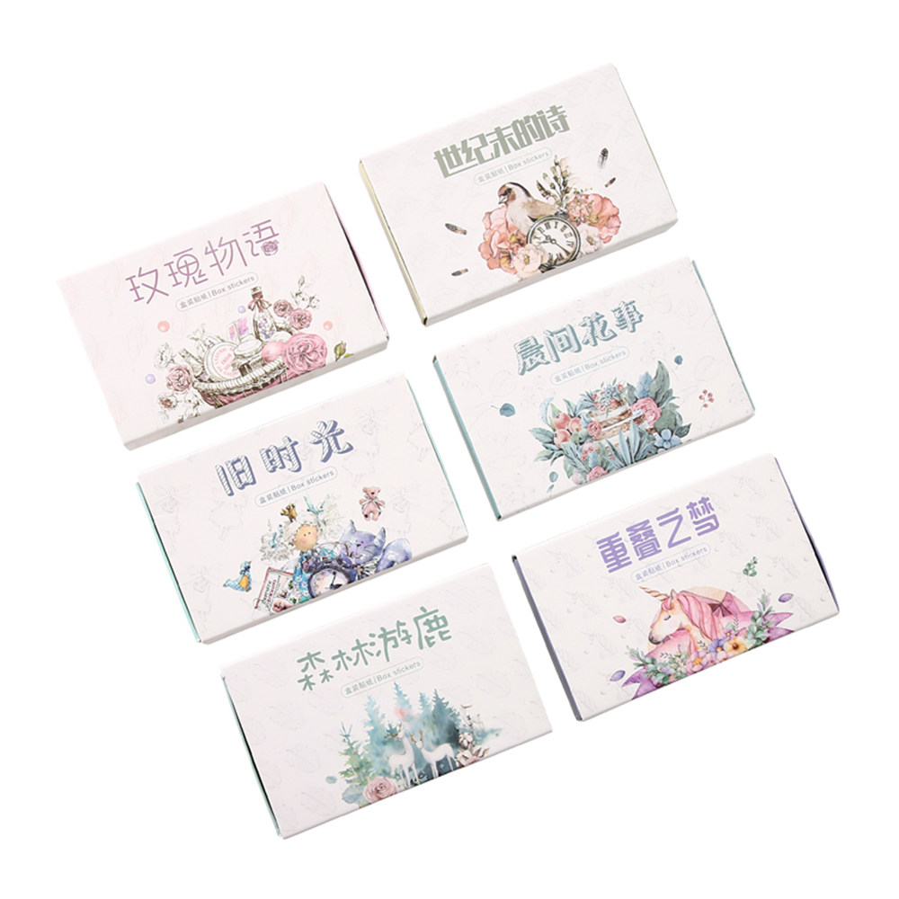 VJDA 40Pcs/กล่องเครื่องเขียนตกแต่งอัลบั้ม Kawaii Scrapbooking ไดอารี่ป้าย Remembrance Time Series สติกเกอร์กระดาษ Retro สติกเกอร์