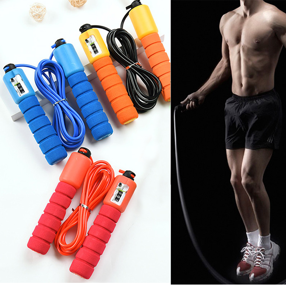 QUEZHUANG7482 Hot Fitness Accessories Body Building Sports Accessories Jump Ropes Anti Slip Handle Skip Rope Electronic Counting