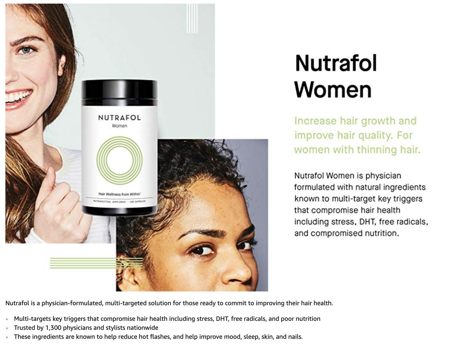 Nutrafol Hair Loss Thinning Supplement Women Hair Vitamin For