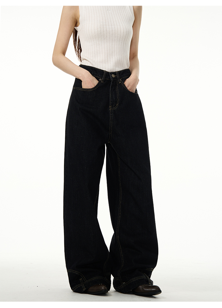 Weilang's Store American High Street-broek voor heren, coole Street Fashion R, omgekeerde jeans, paar, niche, lange broek