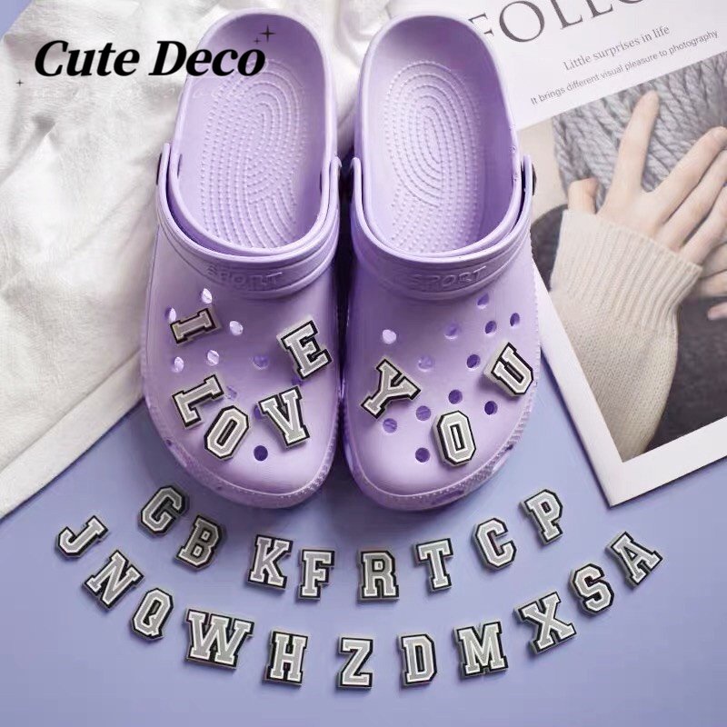 CuteDeco Cartoon Letters 36 Types Letter A Letter B Number 0 Charm Button