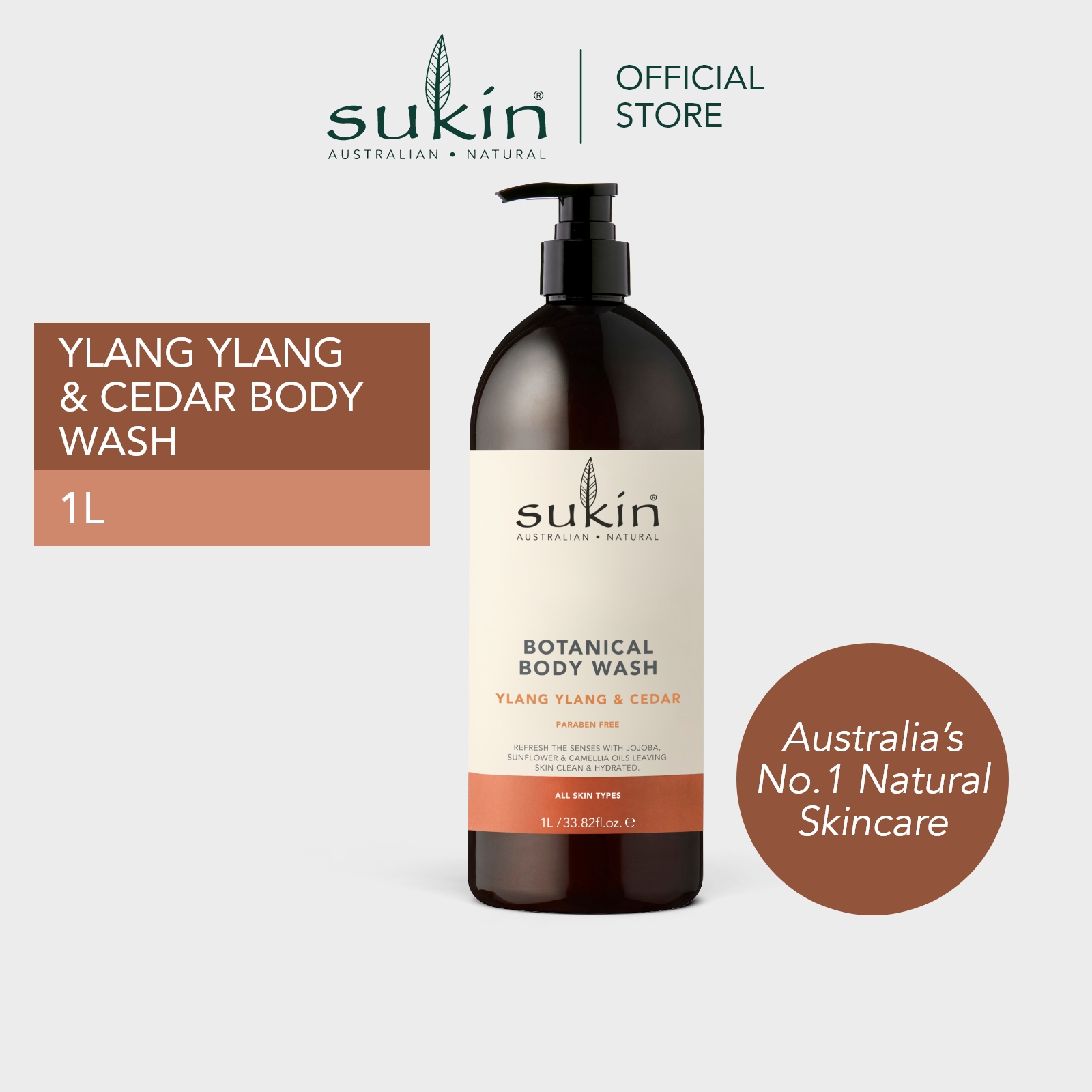 Gambar Sukin Botanical Body Wash Ylang Ylang   Cedar 1L