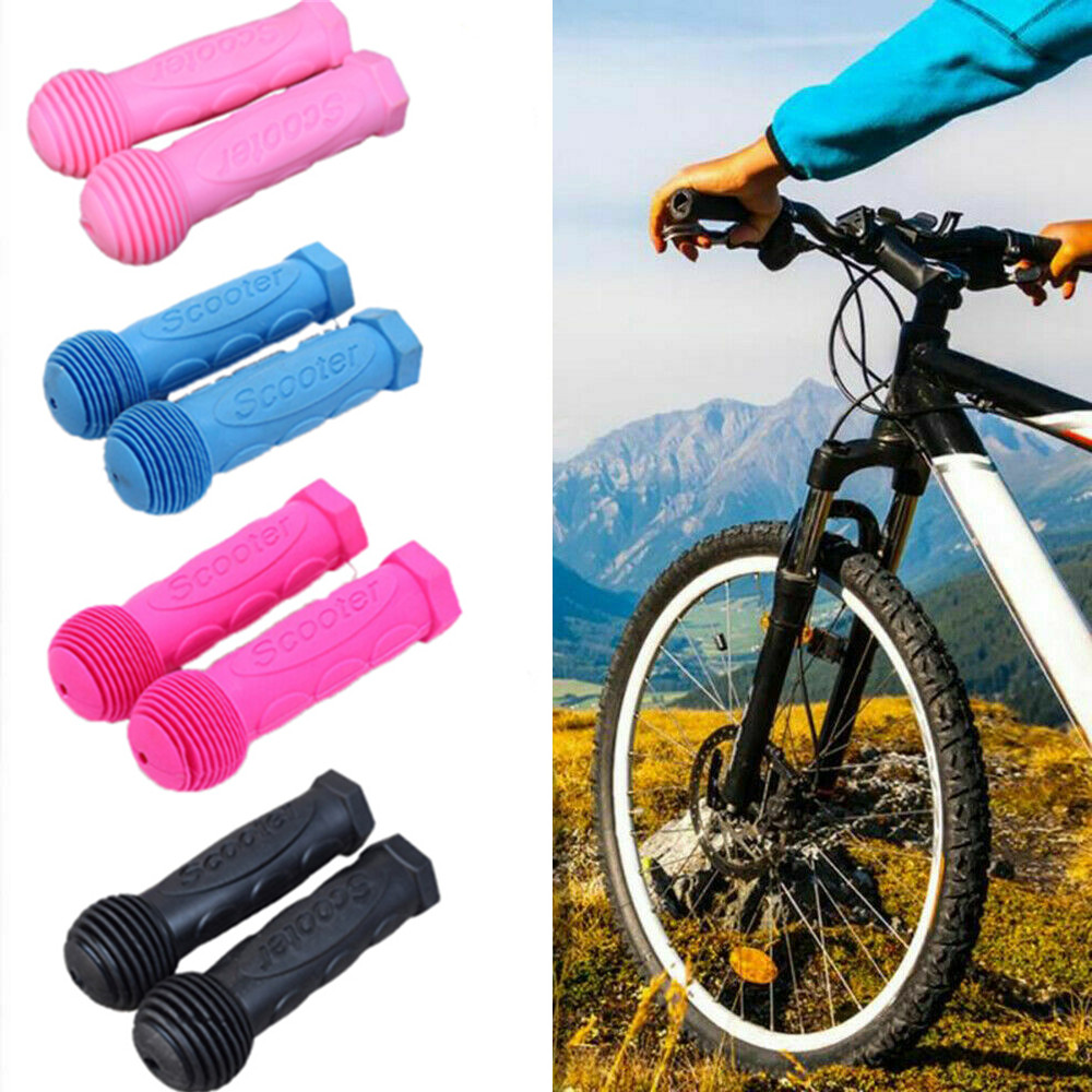 JUICYPEACHNU Non Slip Adult Kids MTB Premium Soft Bar Grips Scooter Bicycle Handle Rubber Handlebar Girps Cover