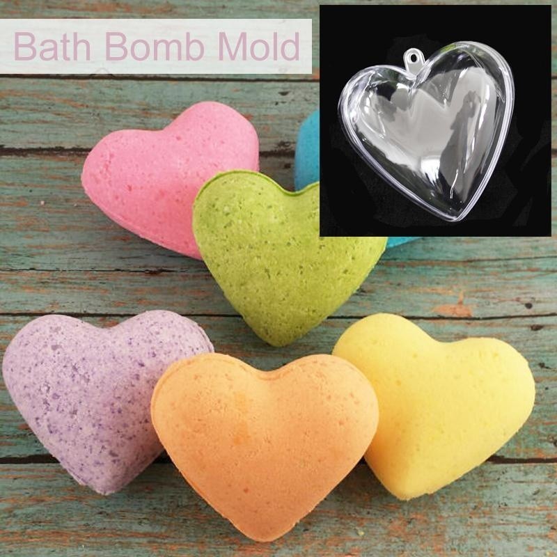 Buy 80mm DIY Clear Plastic Bath Bomb Mould Acrylic Mold Heart Shape Hot - intl Singapore