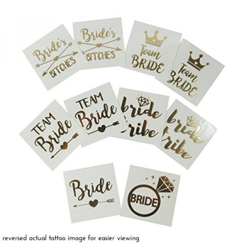 Buy Bachelorette Party Tattoo, Bridal Shower Supplies For Bridesmaids, Gold Metallic Temporary Tattoos Favors - intl Singapore