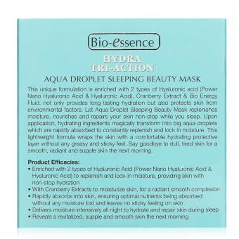 Bio-essence Hydra Tri-Action Aqua Droplet Sleeping Beauty Mask 80g June 2018 - 3 Bio-essence Hydra Tri-Action Aqua Droplet Sleeping Beauty Mask 80g - 3