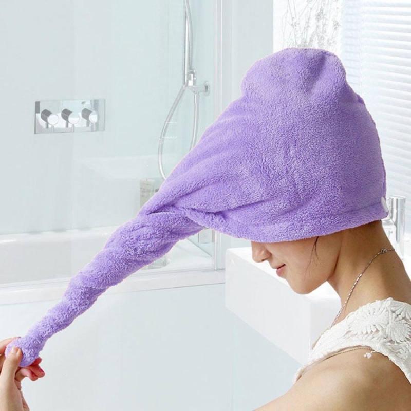 Buy Cyber Promotion Strong Water Absorbing Microfiber Wrap Dry Hair Hat Cap Towel( Purple ) - intl Singapore