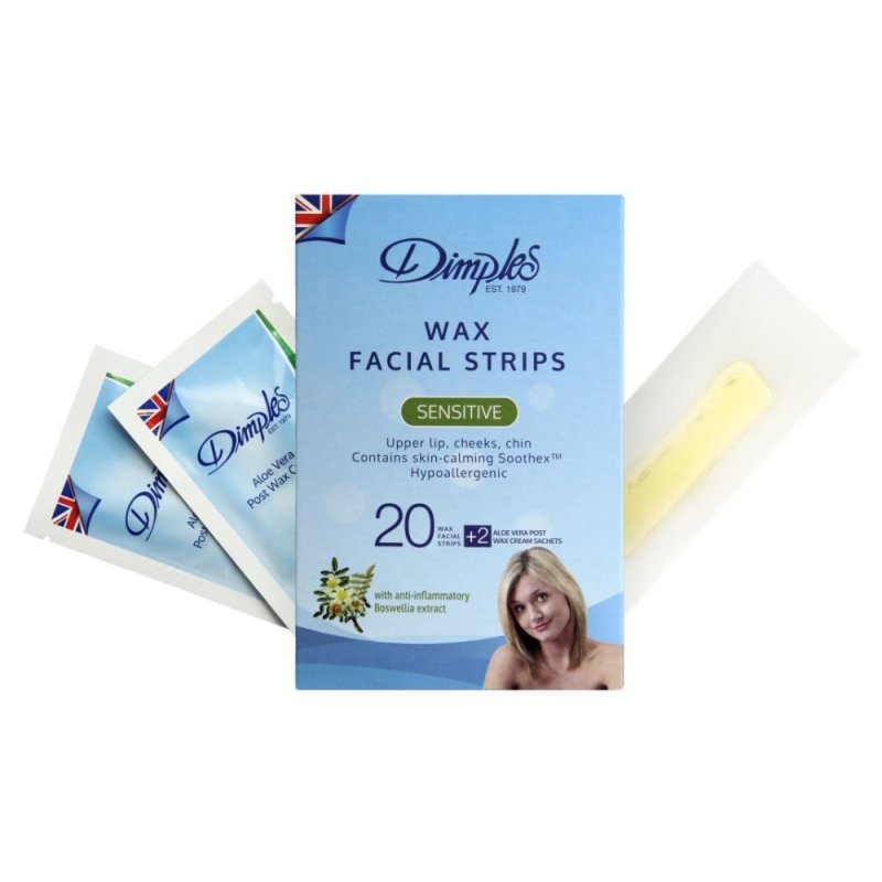 Buy Dimples Wax Facial Strips (20) for Sensitive Skin Singapore