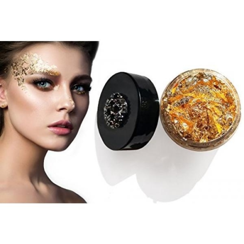 Buy Diva Riot: Midas Kiss Gold Leaf Flakes. Loose cosmetic gold leaf glitter makeup for eyes, face, body, and hair - intl Singapore