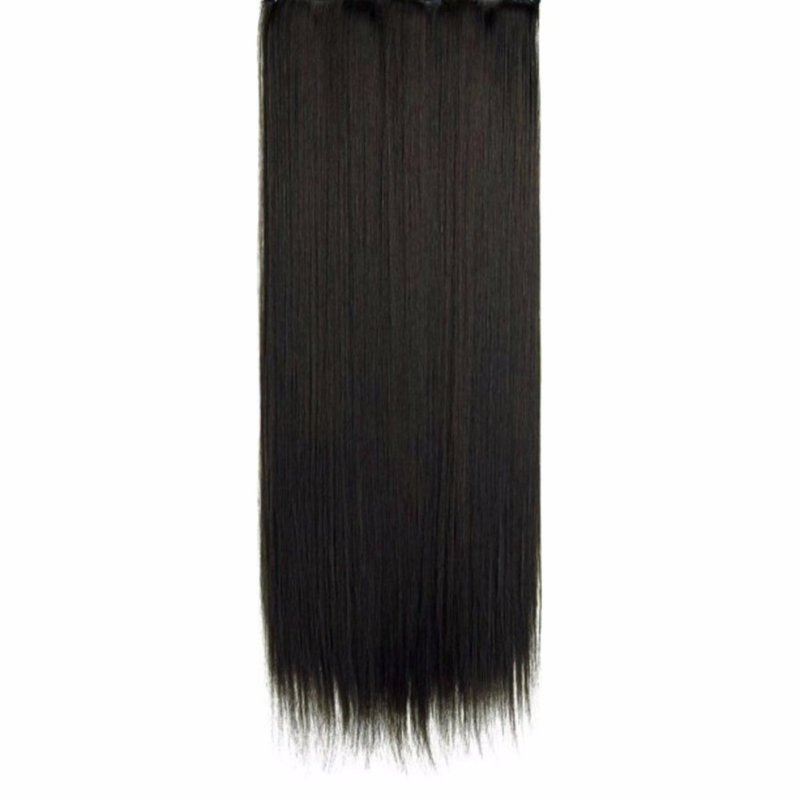 Buy Fancyqube High quality human hair silk 60cm straight hair extension with 5 clips in hair weave for fashion black woman - intl Singapore