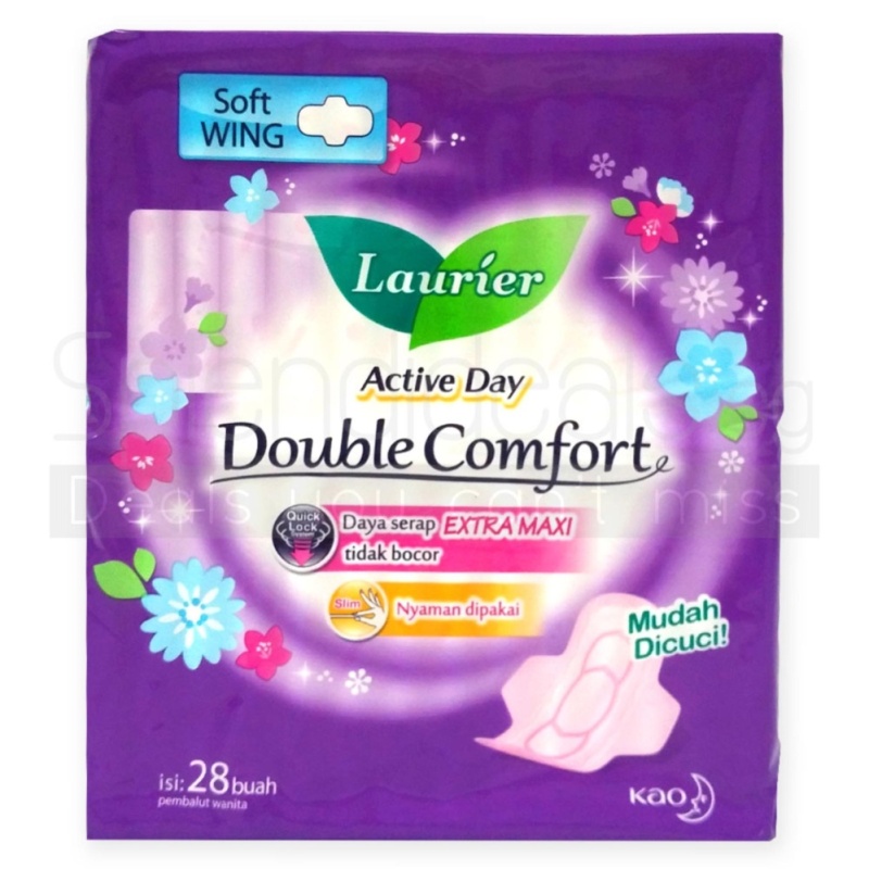 Buy Laurier Sanitary Pads - Double Comfort Active Day Soft Wing 28s x 4 Packs - 5098 Singapore