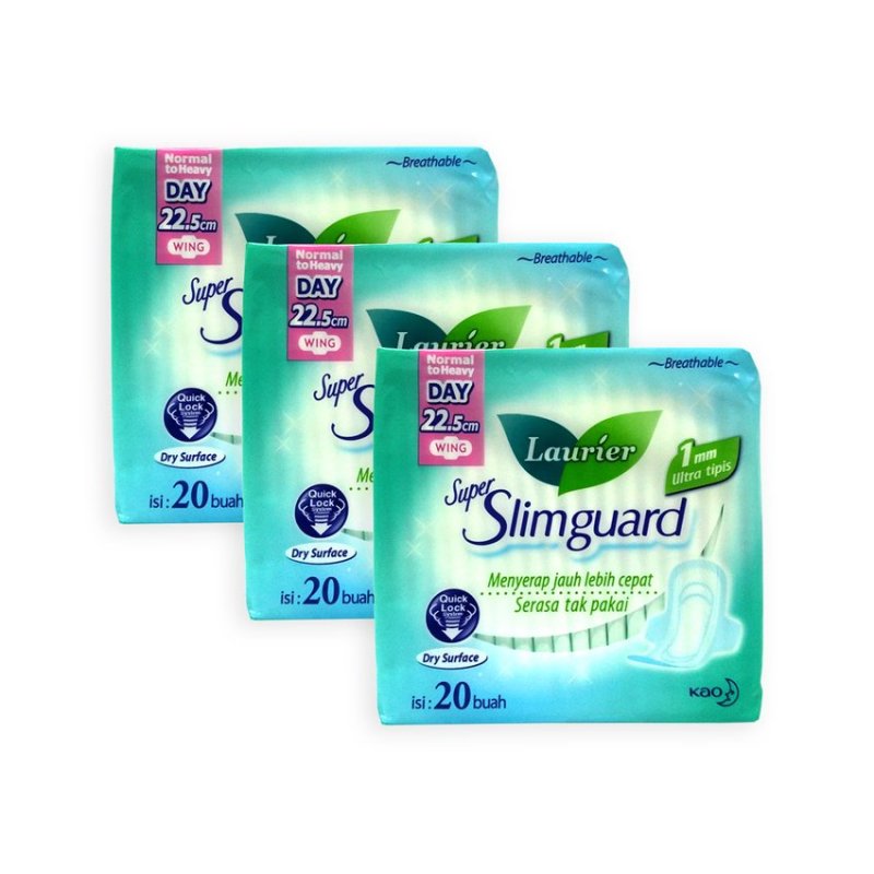 Buy Laurier Super Slimguard 22.5 cm Wings Sanitary Pads 20s x 3 Packs -
4026 Singapore