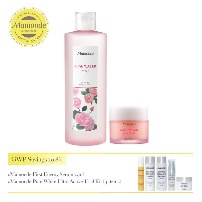 Buy Mamonde Rose Water Toner 500ml & Gel Cream Set - Exclusive Singapore