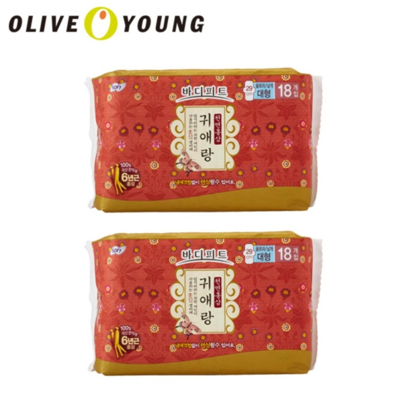 Buy OLIVEYOUNG Sofy Gweeaerang Ginseng Sanitary Pad Max (18p) * 2packs Singapore
