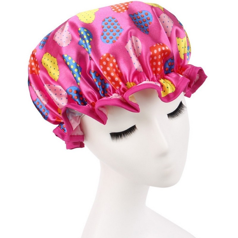 Buy Satin Red Love Heart Printing Waterproof Double Layers Elastic Band
Hair Bath Cap Shower Hat (Intl) - Intl Singapore