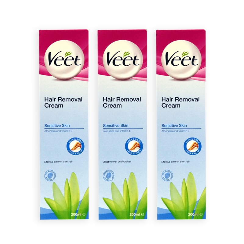 Buy VEET Hair Removal Cream for Sensitive Skin 200ml x 3 Boxes - 0169 Singapore