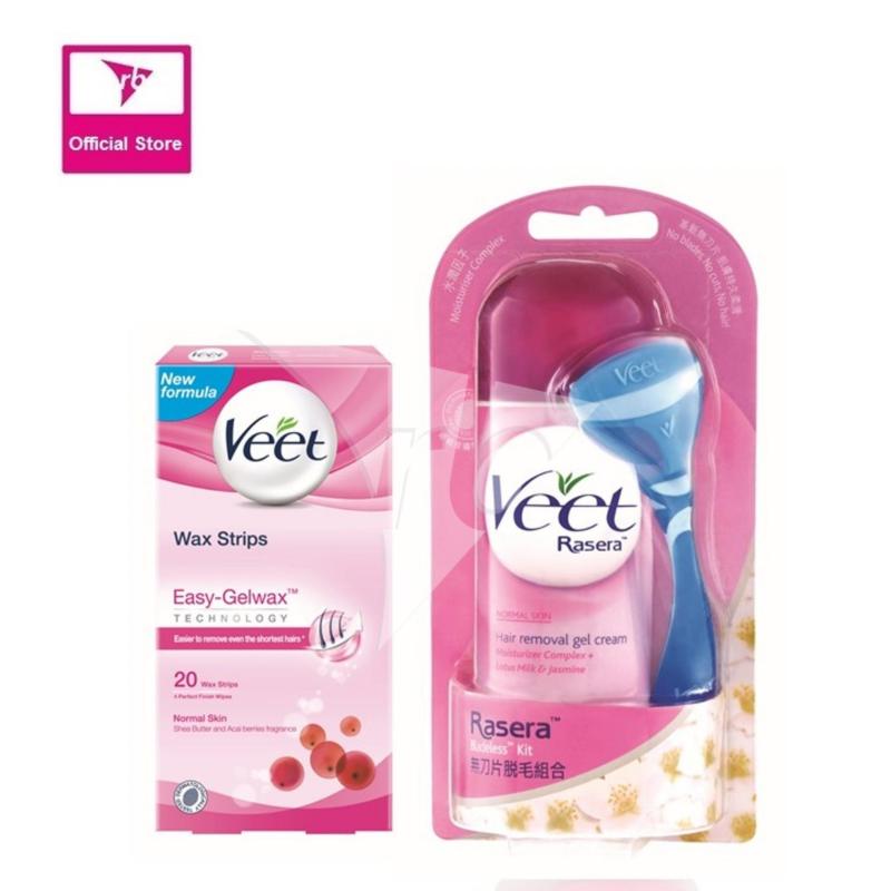 Buy Veet Rasera Gel Cream 150G & Wax Strip 20's For Normal Skin Singapore