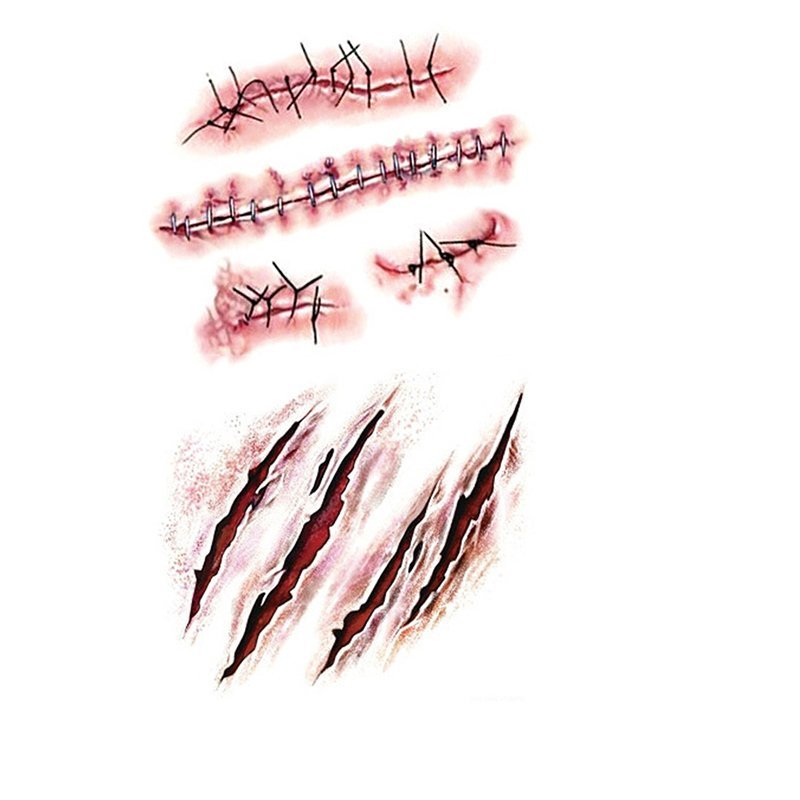 Buy Velishy Halloween Terror Wound Sticker Realistic Blood 3Pcs Singapore