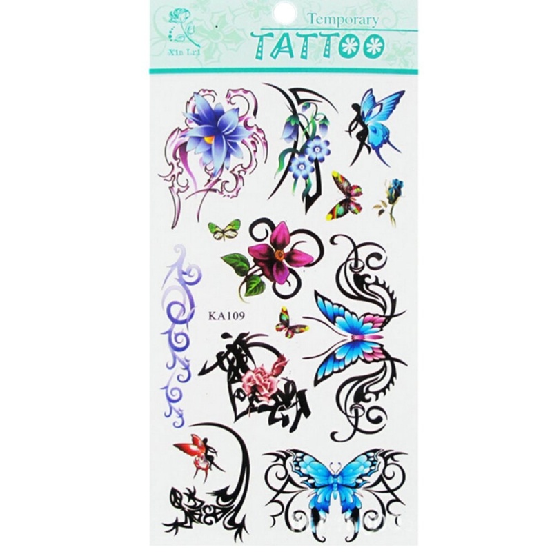 Buy Waterproof Temporary Tattoo Flower Butterfly 2pc - intl Singapore
